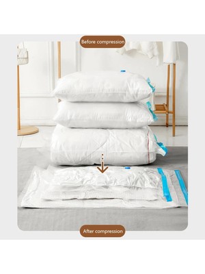 2Xuqingfeng 1 Adet Şişirme 30X40 cm 6 Paket Vakum Saklama Torbaları Yorgan Elbise Yerden Tasarruf Sıkıştırma Seyahat Mühür Fermuar Elbise Yastıklar Dolap Ev Organizatör (Yurt Dışından)