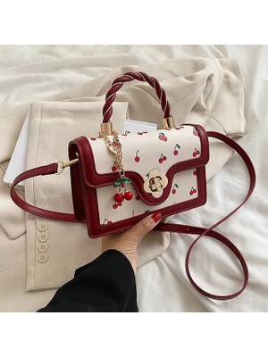 Songli Kırmızı 20CMX13CMX7CM Tatlı Kiraz Kare Zincirler Crossbody Çanta Kadın Lüks Tasarımcı Yepyeni Kadın Siyah Yeşil Sarı Çanta (Yurt Dışından)