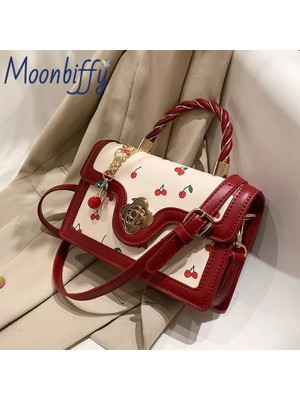 Songli Kırmızı 20CMX13CMX7CM Tatlı Kiraz Kare Zincirler Crossbody Çanta Kadın Lüks Tasarımcı Yepyeni Kadın Siyah Yeşil Sarı Çanta (Yurt Dışından)