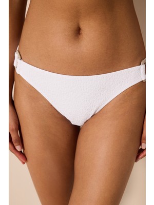 Menora Side Dokulu Beyaz Bikini Altı