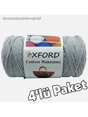 4'lü Paket Açık Gri Cotton Makrome 1199  -  Pamuk Makrome ve Çanta Ipi