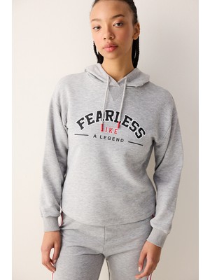 Fearless Gri Sweatshirt - Seren Ay Çetin Koleksiyonu