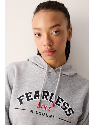 Fearless Gri Sweatshirt - Seren Ay Çetin Koleksiyonu