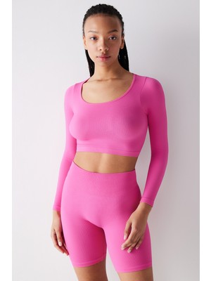 Penti Pembe Yaka Seamless Crop Top