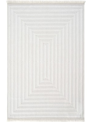 Cool Halı Mikasa Mks 07 White Yumuşak Dokulu Halı Kilim Salon Koridor Kesme Dokuma Makine Halısı