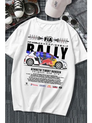 Touz Moda Rally Redbull Baskılı Beyaz T-Shirt