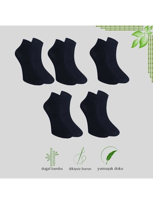 Kral Socks -Erkek Patik Lacose Kabartma Desenli (5 Adet) Bambu Dikişsiz Parfümlü Kısa Çorap