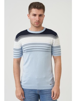 White Stone Charlotte 16014 Slim Fit  Sıfır Yaka T-Shirt Bebe Mavisi