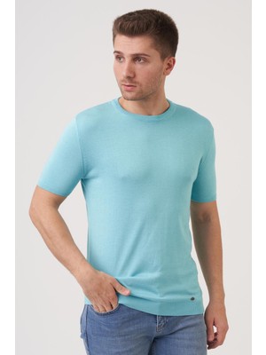 White Stone San Diego 15289 Slim Fit Sıfır Yaka T-Shirt Mint