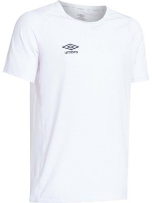 Umbro  Erkek Siyah Solo Training Bisiklet Yaka Tişört TF-0167- Beyaz