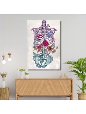 Gaagart 40 x 60 cm Renkli Dikey Kanvas Tablo Iskelet Modern Tasarım ve Kaliteli Malzeme