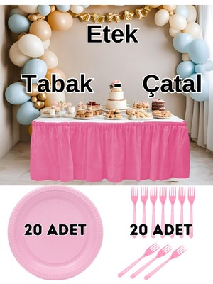 Parti Baskı Masa Eteği - Tabak - Çatal