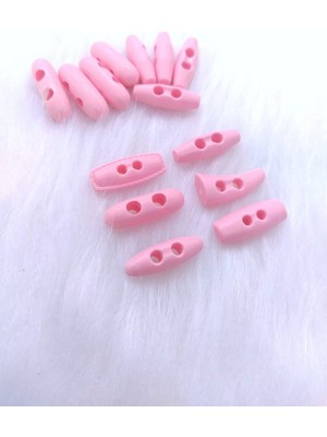24 Adet 25 Mm Karışık Desenli Pembe Renk Fil Dişi Düğme