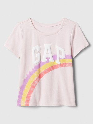 Gap Kız Bebek Pembe Logo Grafikli T-Shirt