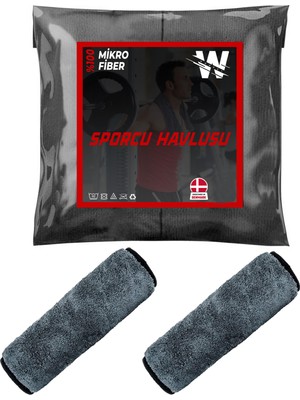 Wonkey - Sporcu Fitness Antreman Havlusu 30x100 cm, Ultra Hafif ve Hızlı Kuruyan Mikrofiber Spor Havlu, Gym Boks Pilates Tenis Havlusu (2'i Paket - Gri)