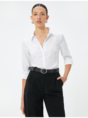 Koton Slim Fit Gömlek Uzun Kollu Klasik Yaka