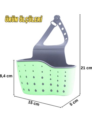 Banyo ve Mutfak Musluk Askılı Bulaşık Süngeri ve Sabunluk Süzgeçli Düzenleyici