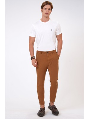 Back And Bond Kahverengi Slim Fit Pamuklu Chino Pantolon