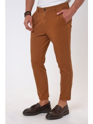 Back And Bond Kahverengi Slim Fit Pamuklu Chino Pantolon