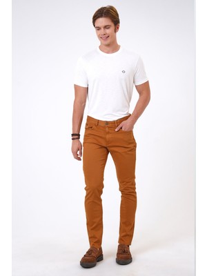 Back And Bond Camel Slim Fit 5 Cepli Pamuklu Kanvas Pantolon