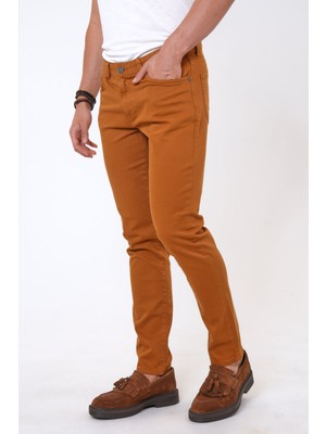 Back And Bond Camel Slim Fit 5 Cepli Pamuklu Kanvas Pantolon