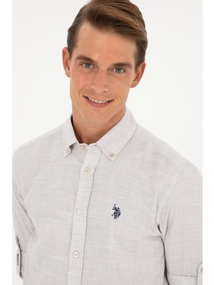 U.S. Polo Assn. Erkek Krem Gömlek Desenli 50288862-VR071