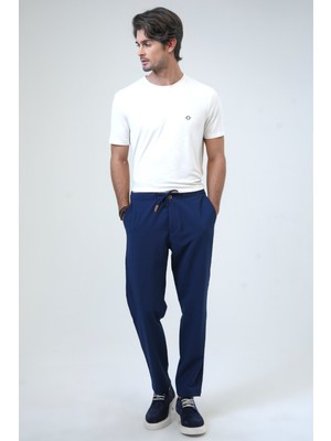 Back And Bond Lacivert Regular Fit Beli Bağlamalı Jogger Pantolon