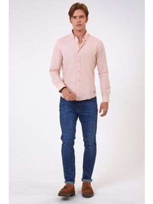 Back And Bond Pembe Slim Fit %100 Pamuk Gömlek