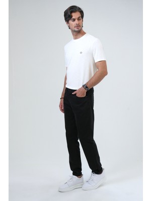 Back And Bond Siyah Slim Fit 5 Cepli Pamuklu Kanvas Pantolon