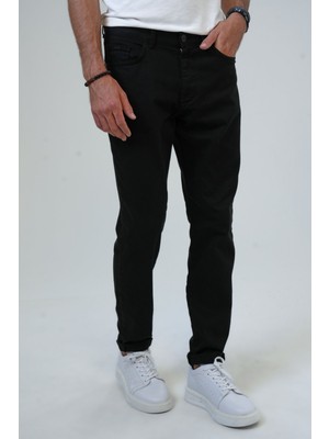 Back And Bond Siyah Slim Fit 5 Cepli Pamuklu Kanvas Pantolon