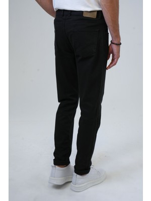 Back And Bond Siyah Slim Fit 5 Cepli Pamuklu Kanvas Pantolon