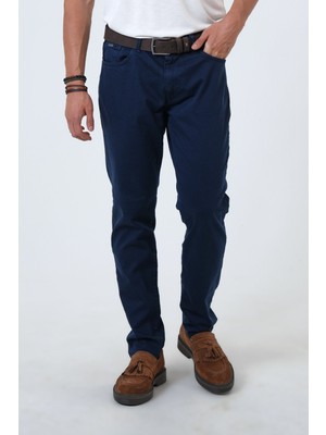 Back And Bond Lacivert Slim Fit 5 Cepli Pamuklu Kanvas Pantolon