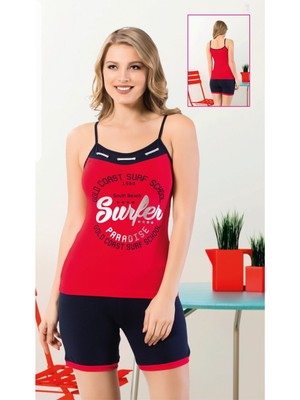 Altınay Kırmızı Surfer Kadın Şort Takım 2125