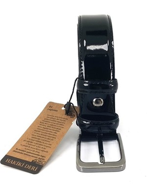 Sistem cst Erkek İç ve Dış Deri  Kemer 3.5cm.-Siyah Rugan