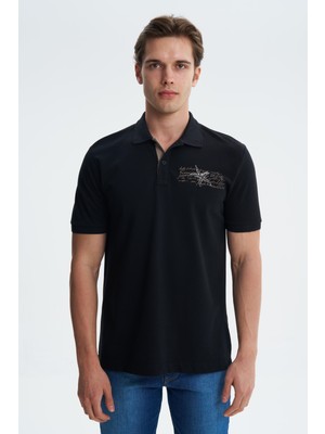 Ar-ma Erkek Polo Yaka Tişört Yazi Baskili Regular Fit Çift Toplama Penye Pike Y27374353501