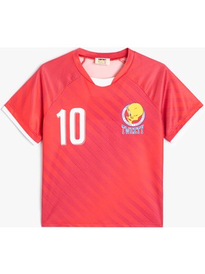 Koton Tweety Tişört Lisanslı Kısa Kollu Baskılı Bisiklet Yaka