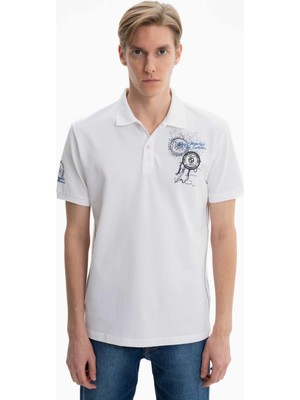 Ar-ma Erkek Polo Yaka Tişört Yazi Baskili Regular Fit Çift Toplama Penye Pike Y27374352401
