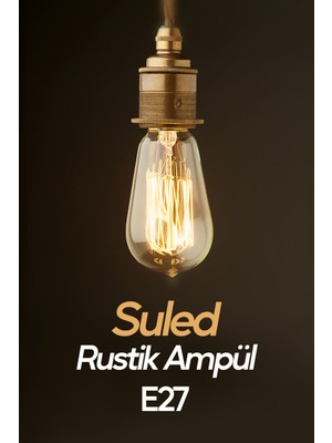 Suled Dekoratif 10'lu Retro Rustik Ampül E27 Standart Duy 220V Ev Cafe Aplik Abajur Tavan Ampülü