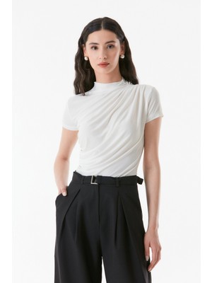 FullaModa Basic Yanları Büzgülü Bluz