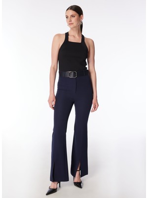 Selen Normal Bel Standart Lacivert Kadın Pantolon 24YSL5193