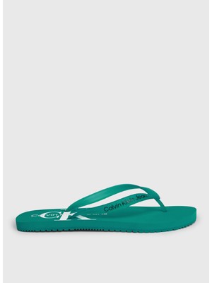 Calvin Klein Beyaz - Turkuaz Erkek Plaj Terliği Beach Sandal Monogram Tpu