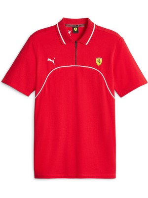 Puma Düz Kırmızı Erkek Polo T-Shirt 62094502 Ferrari Race Polo