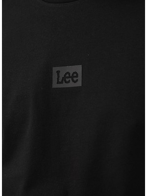 Lee Siyah Erkek T-Shirt L222001001 Bisiklet Yaka Tshirt