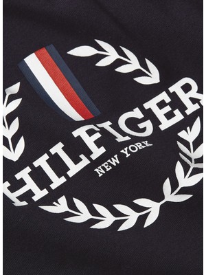 Tommy Hilfiger Bisiklet Yaka Mavi Erkek T-Shirt MW0MW34388