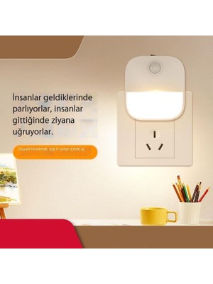 Cwecom Akıllı Indüksiyon Başucu Lambası Yaratıcı Hediye Lambası Plug-In Enerji Tasarrufu Sağlayan Insan Vücudu Indüksiyon Gece Lambası (Yurt Dışından)