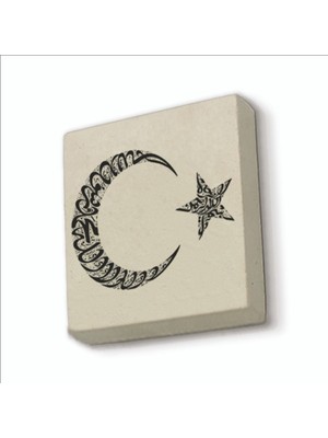 Sadrazam Kelime-I Tevhid Hilal Besmele Yıldız Baskılı Doğaltaş MAGNETKH-219BUZDOLABI Süsü