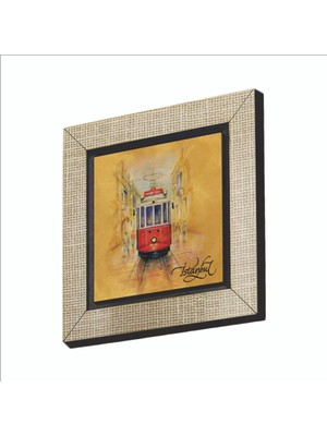 Sadrazam Nostaljik Tramvay Baskılı Mdf MAGNETKRT-045BUZDOLABI Süsü