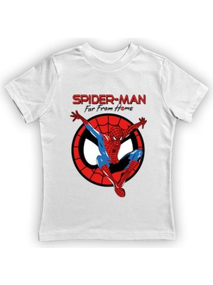 Sedirli Baskılı Örümcek Adam Pamuklu Penye Kumaş Yazlık Çocuk Tişört