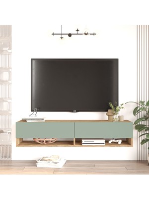 Yurudesign Future Tv Ünitesi 140CM FR11-AY Çam-Ihlamur Yeşili