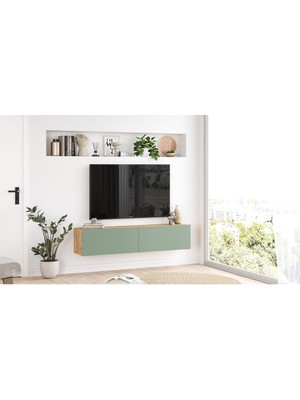 Yurudesign Future Tv Ünitesi 140CM FR10-AY Çam-Ihlamur Yeşili